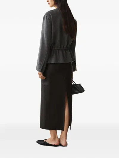 Less Cropped Drawstring Jacket In Gray