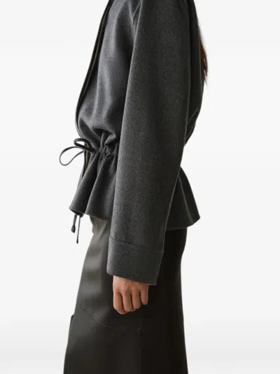 Less Cropped Drawstring Jacket In Gray