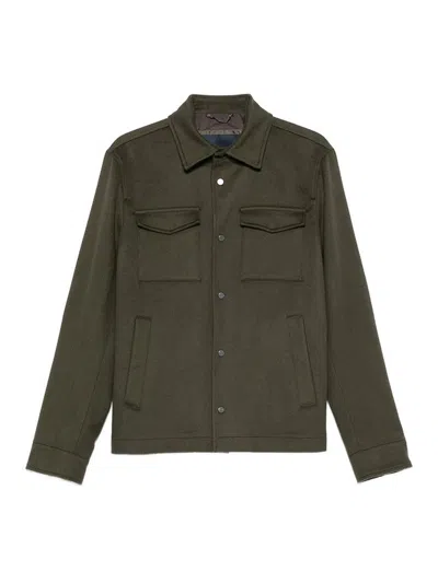 Herno Button-up Chest-pocket Jacket In Green