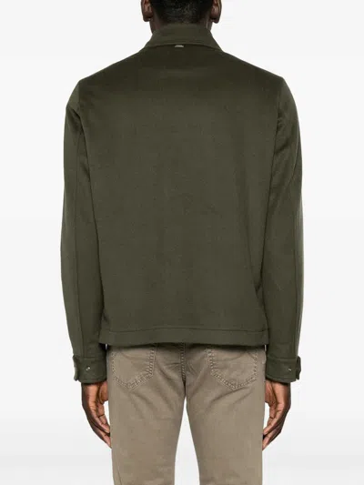 Herno Button-up Chest-pocket Jacket In Green
