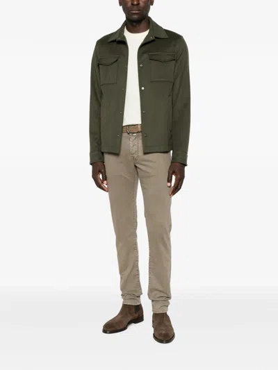 Herno Button-up Chest-pocket Jacket In Green