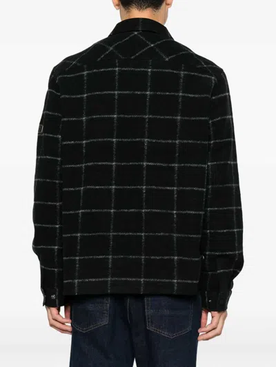 Barbour Check-pattern Zip-up Jacket In Black