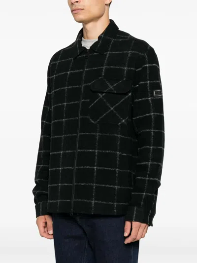 Barbour Check-pattern Zip-up Jacket In Black