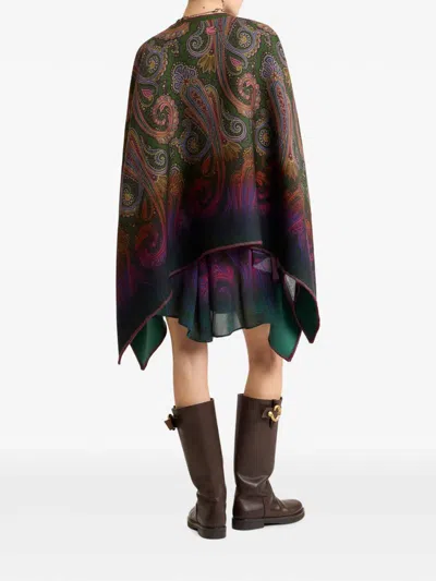 Etro Capa - Verde In Multi