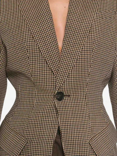 Seafarer Houndstooth-pattern Single-breasted Blazer In Brown