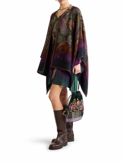 Etro Capa - Verde In Multi