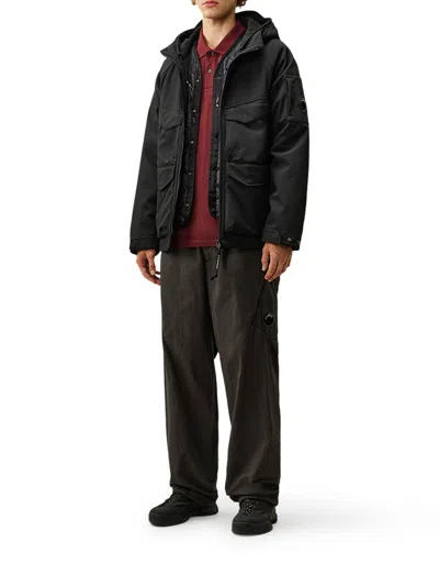 C.p. Company C.p.company Total Eclipse Shell Padded Hooded Lens Jacket In Animal Print