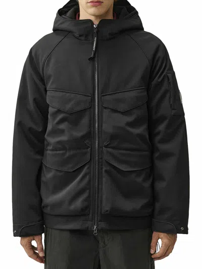 C.p. Company C.p.company Total Eclipse Shell Padded Hooded Lens Jacket In Animal Print
