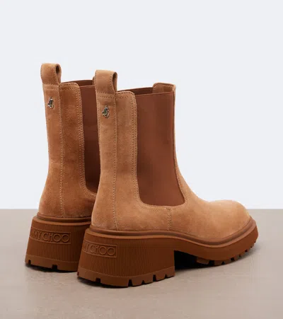 Jimmy Choo Tamia 70 Suede Chelsea Boots In Brown