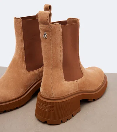 Jimmy Choo Tamia 70 Suede Chelsea Boots In Brown