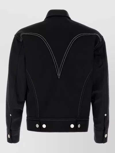 Junya Watanabe Black Drill Jacket With Wool Lining In Black