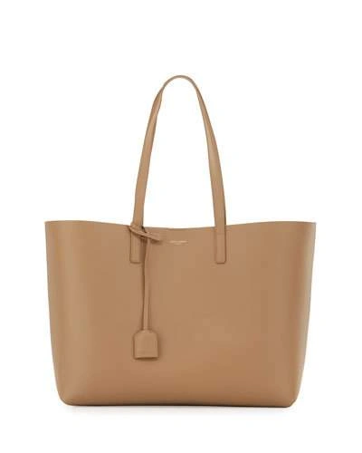 Saint Laurent Large Shopping Tota Bag In Dark Beige