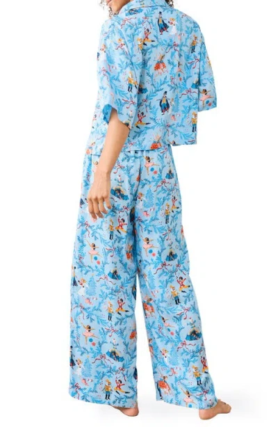 Printfresh Nutcracker Dreams Eco Satin Pajamas In Blue