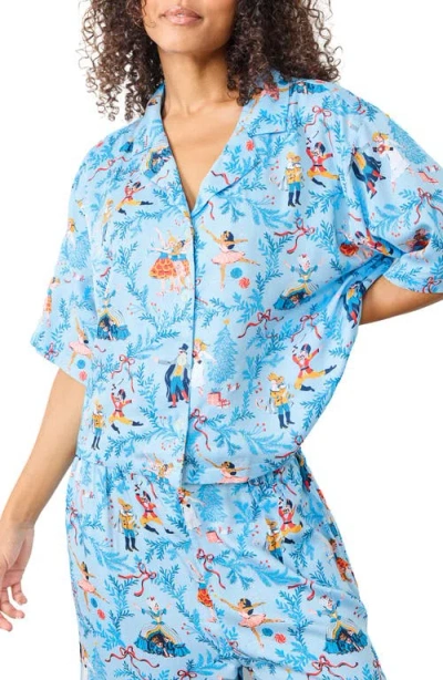 Printfresh Nutcracker Dreams Eco Satin Pajamas In Blue