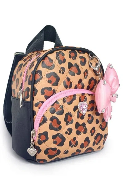 Omg Accessories Kids' Leopard Micro Mini Backpack In Brown