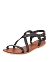 JOIE SOCOA STRAPPY LEATHER SANDAL, BLACK