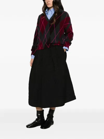 Majestic Argyle-patterned Polo-collar Top In Multi