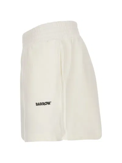 Barrow Logo-print Elasticated Shorts In Neutral