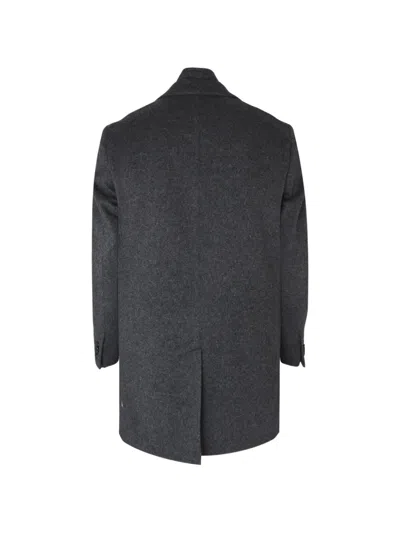 Corneliani Layered Single-breasted Coat In Blue