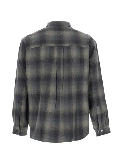Coor Check-pattern Patch-pocket Shirt In Gray
