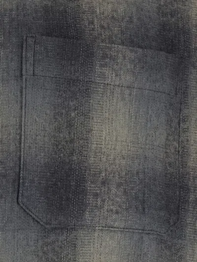 Coor Check-pattern Patch-pocket Shirt In Gray