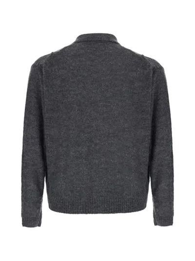 Coor Argyle-patterned Collared Cardigan In Gray