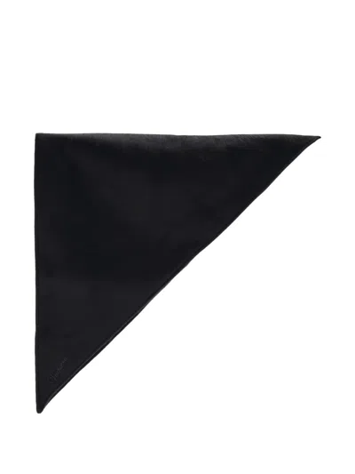 Vaquera Logo-embroidered Triangular Scarf In Black