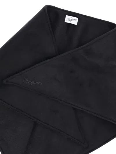 Vaquera Logo-embroidered Triangular Scarf In Black