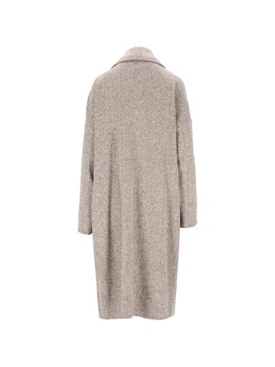 Dušan Oversized Herringbone Coat In Gray