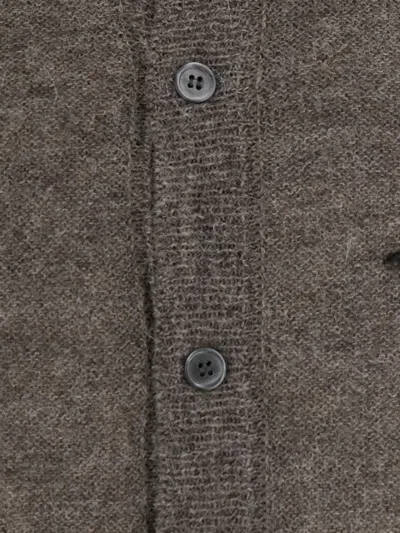 Coor Argyle Collar Cardigan With Notched Revers And Buttons In Gray