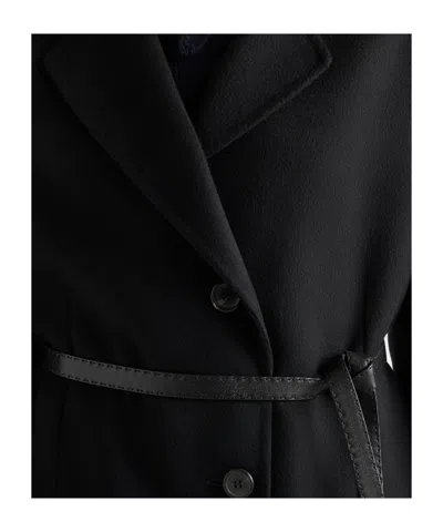 Prada Button-up Long Coat In Black