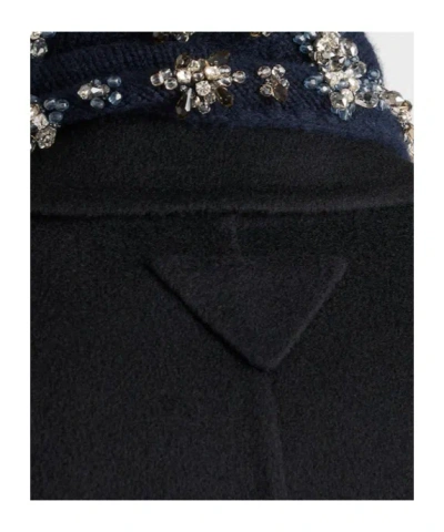 Prada Button-up Long Coat In Black