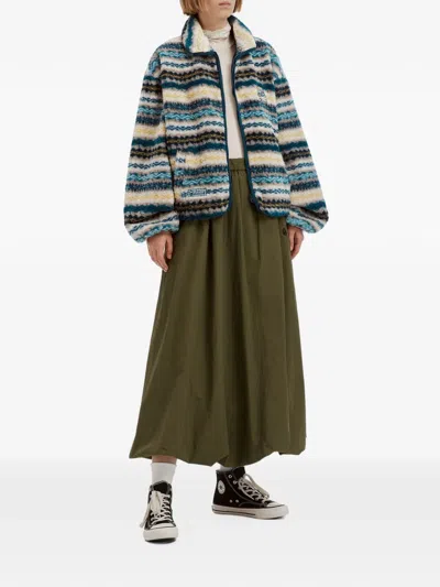 Fingercroxx Fleece Zig-zag-pattern Jacket In Multi