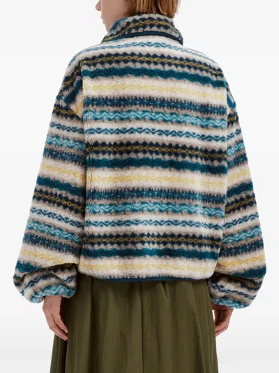 Fingercroxx Fleece Zig-zag-pattern Jacket In Multi