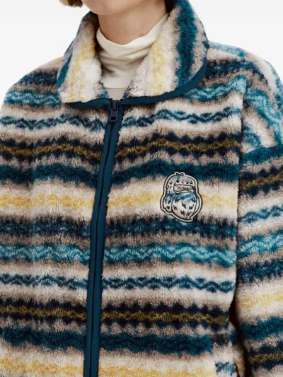 Fingercroxx Fleece Zig-zag-pattern Jacket In Multi