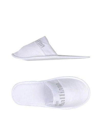 Shop John Galliano Slippers In White