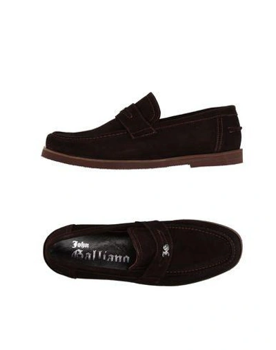 Shop John Galliano Loafers In Dark Brown