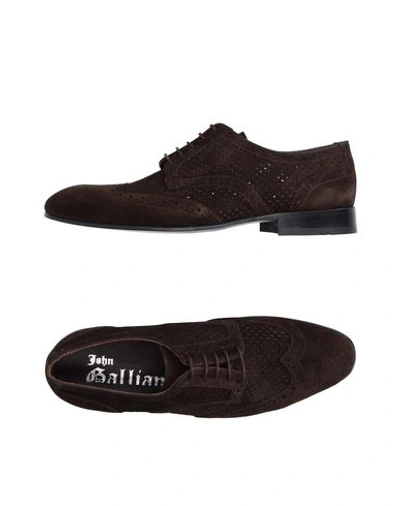 John Galliano Lace-up Shoes In Dark Brown