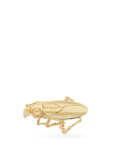 Balenciaga Cockroach Clip-on Single Earring In Gold-tone