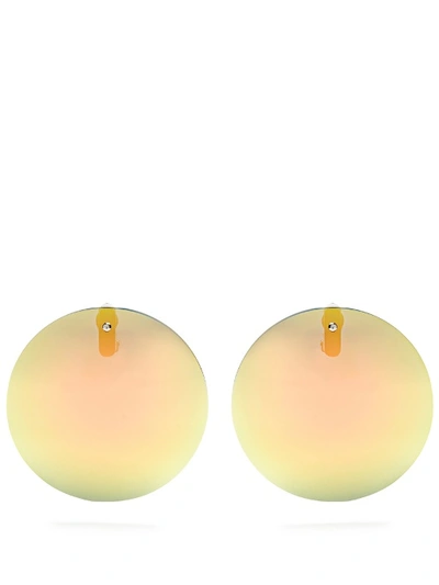 Balenciaga Reflective Clip-on Earrings In Metallic-yellow