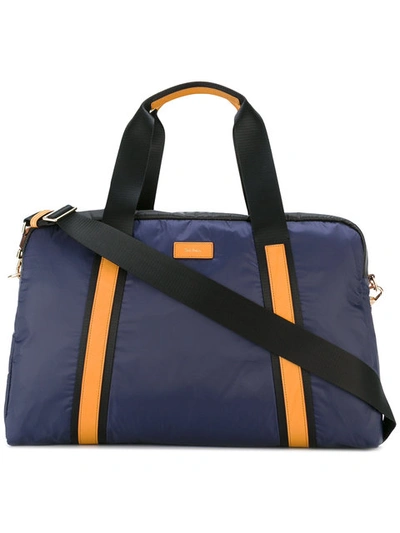 Paul Smith Tri-colour Leather-trimmed Nylon Holdall In Navy And Black