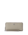 TORY BURCH PERRY SAFFIANO CONTINENTAL PASSPORT WALLET, FRENCH GRAY