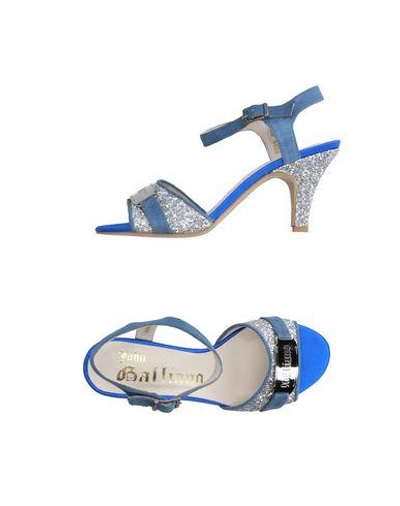 Shop John Galliano Sandals In Pastel Blue