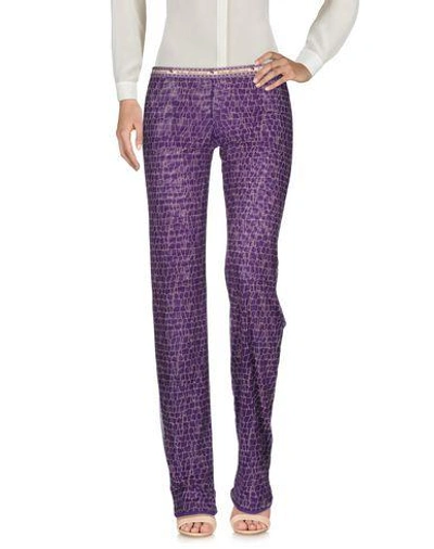 Shop John Galliano Casual Pants In Purple