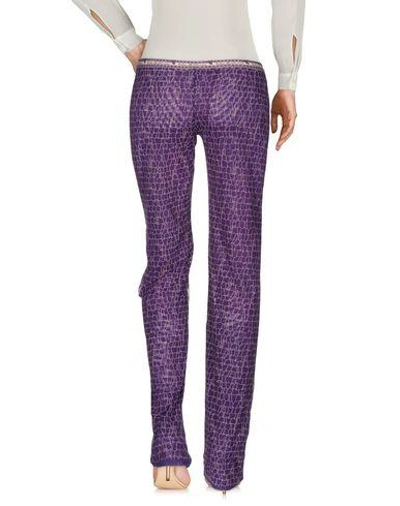 Shop John Galliano Casual Pants In Purple
