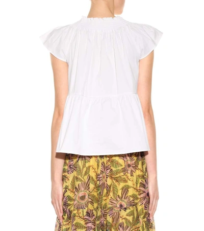 Shop Red Valentino Cotton-blend Top In White