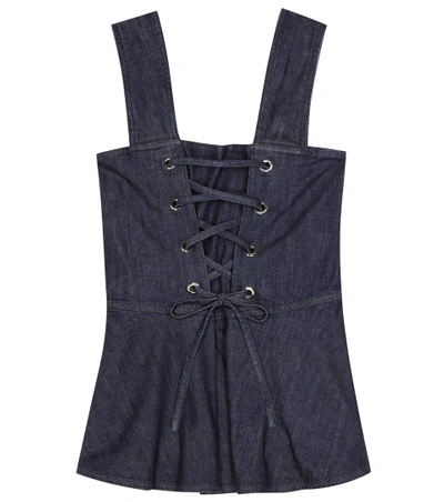 Shop See By Chloé Sleeveless Denim Top In Blue