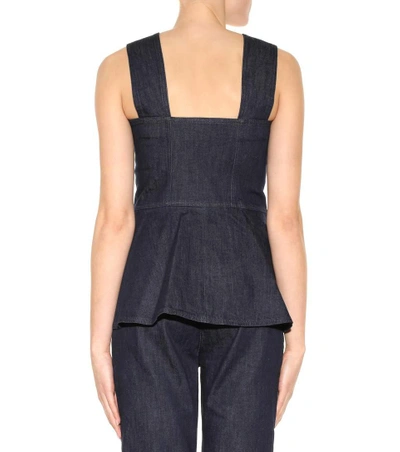 Shop See By Chloé Sleeveless Denim Top In Blue