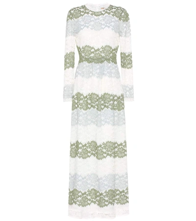 Burberry Hannah Lace Dress In Chalk Greee