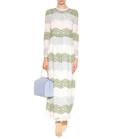 Shop Burberry Hannah Lace Dress In Chalk Greee